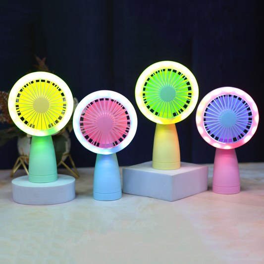 Colorful Portable Fan with Night Light and USB Charging