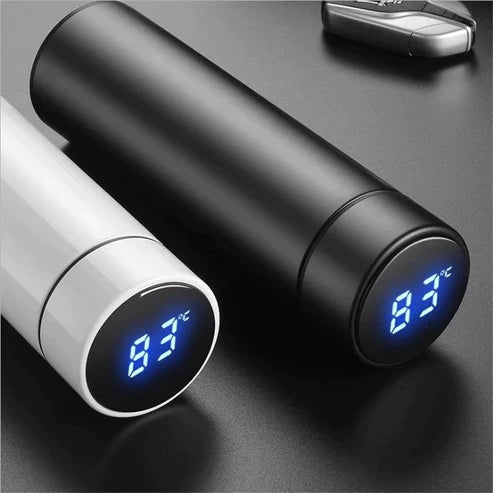 LED Temperature Display Vacuum Insulated Water Bottle(Black)