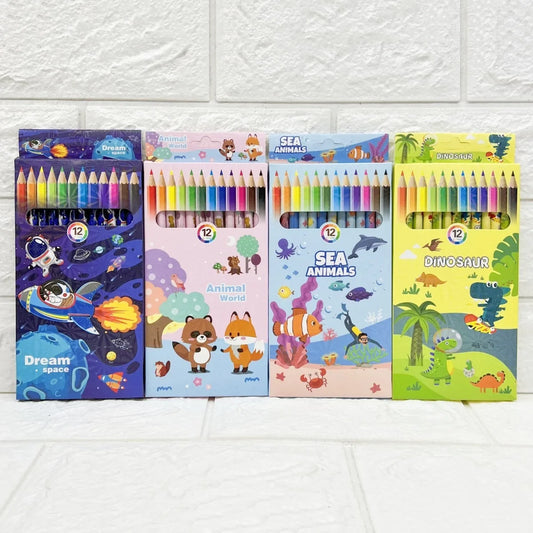 Colorful Stationary Pencil Colors - 12 Pencils Set