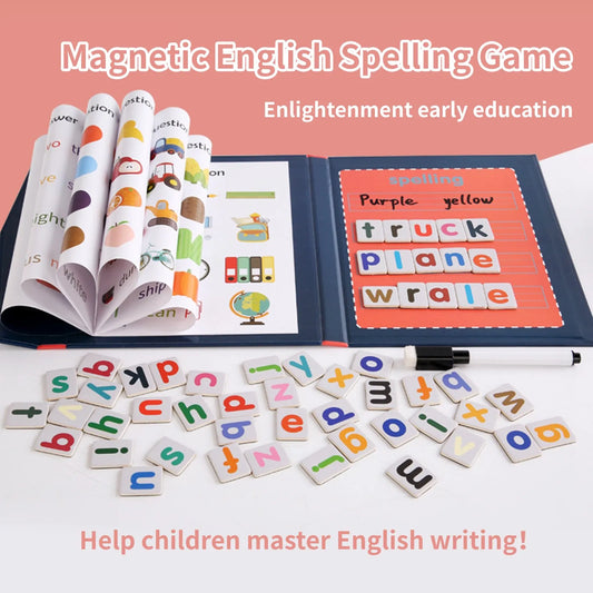 Magnetic Wooden  Word Spelling Game Book 🌟🔤