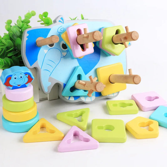 Elephant Shape Matching Building Blocks Toy