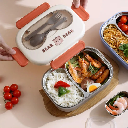 Bear, Unicorn, Duck Leek Proof Stainless Steel Lunch Box