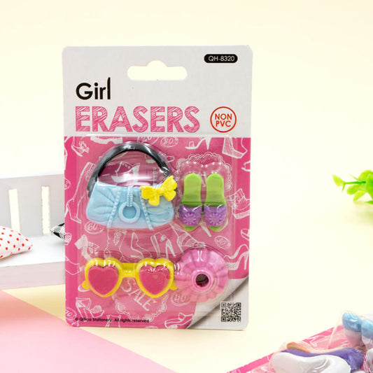 QH-Girl Erasers (Set of 4 Erasers)